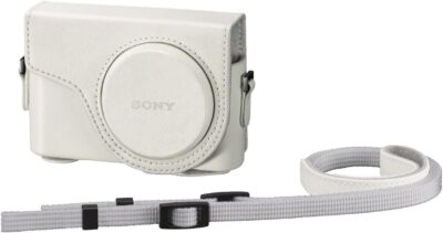 New Sony LCJ-WD-W White Camera Case with Shoulder Strap for DSC-WX300 WX350