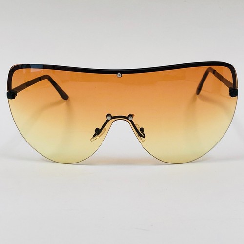 Oversize XL Huge Big Rimless Shield Black Brown Pink Blue Metal Frame Sunglasses - Afbeelding 12 van 35