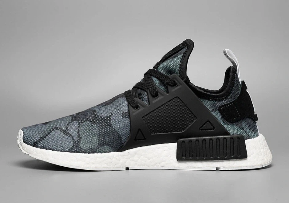 Adidas NMD XR1 Boost Men&#039;s 9 Black Grey Duck Camo White Sneaker Shoes |