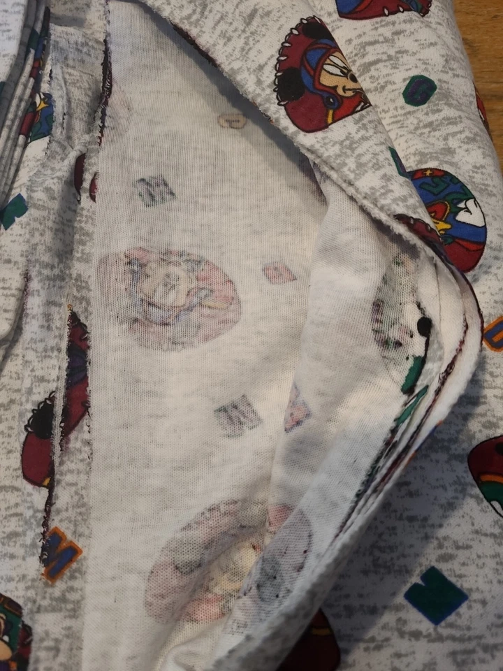 Vintage Disney New Fabric Material Mickey Donald Goofy Sports Football Boy 4 Yds - Image 3 of 4