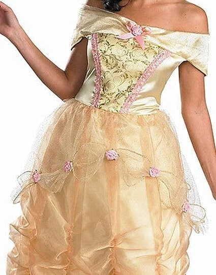 Disney Belle Dress Lic Beauty And The Beast Adult Yellow Satin Costume Dress Lg - Image 2 of 4