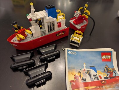 Vintage LEGO Town: Fire Boat # 4025 (1982), Good Condition but Incomplete