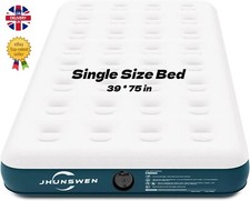 Single Air bed Inflatable Camping bed Air Mattress Flocked Surface Carry Bags UK