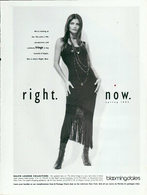 Ralph Lauren Magazin Print Ad Collection Helena Christensen Fashion 1pg 1993