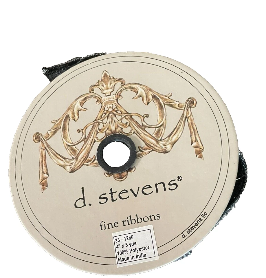 Raro Lujo D Stevens 4" Navidad Real Gris Plata Joya Perla Cinta Alambre Foto 4 de 4