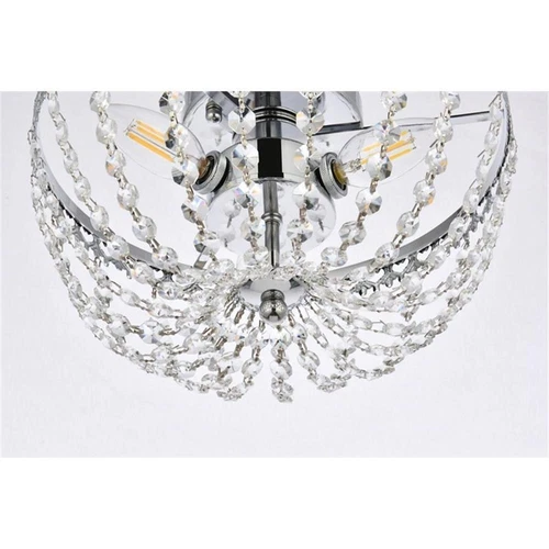 Elegant Lighting Kylie 12" Iron and Crystal Flush Mount in Chrome - Picture 5 of 8