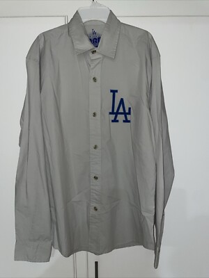 dodgers dress shirt Los Angeles Dodgers Mens Antigua Short Sleeve DARK ROYAL Activate Button  Down Shirt