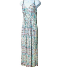 Bamboo Maxi Dress Medium Floral Y2K Beach Fairy Resort Festival Romantic Eco