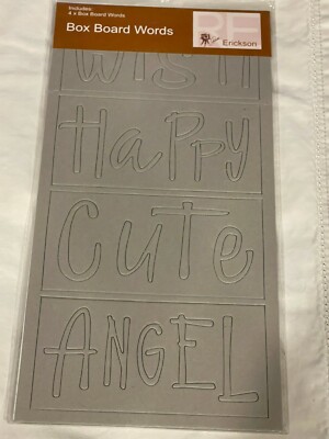RE Box Board Words Word Cardboard Chipboard Embellishments Wish Happy ...