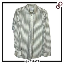 42-16.5" Gentlemen Givenchy Gray-White Striped LS