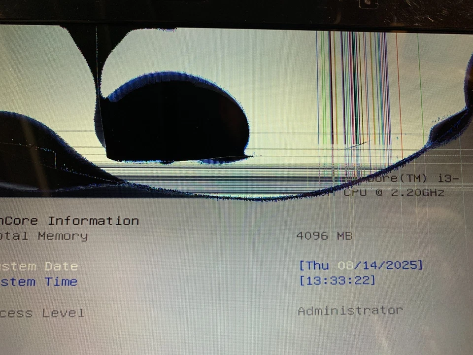 Portátil Asus K53E rojo para piezas o reparaciones, enciende, pantalla agrietada, sin disco duro Foto 3 de 4