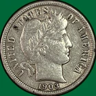 1903 Barber Dime Extremely Fine XF Coin #40506