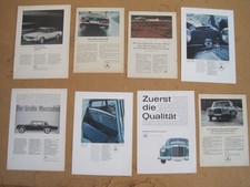 8 mal orig. Werbung MERCEDES 600  u. 230 SL tolle Abbildungen vermutlich 70er J.