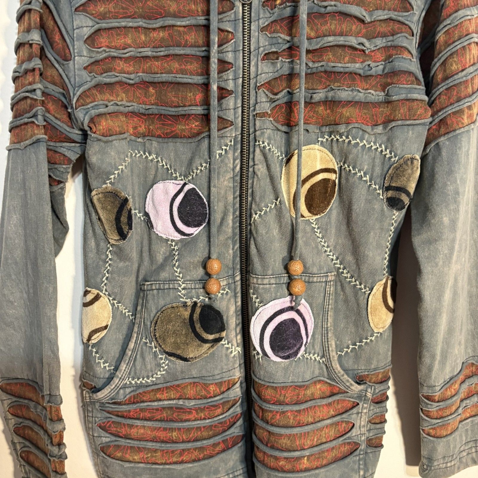 Rising International FullZip Patchwork Hooded Jac… - image 3