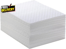 Spill Absorbent Pads 15 X 20 Heavyweight Oil Absorbing Mats,White Absorbing H...