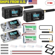 2 Set Heltec V3 ESP32 OLED LoRa Board+Case+915MHz Antenna+Battery for Meshtastic