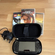 Sony PSP PlayStation Portable Black Wi‑Fi USB Bundle Case Charger & 3 Games