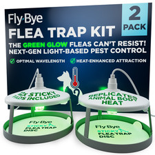 Flea Trap Kit Lamp Light Electric x2 Home Pest Control Sticky Pads Refill UK