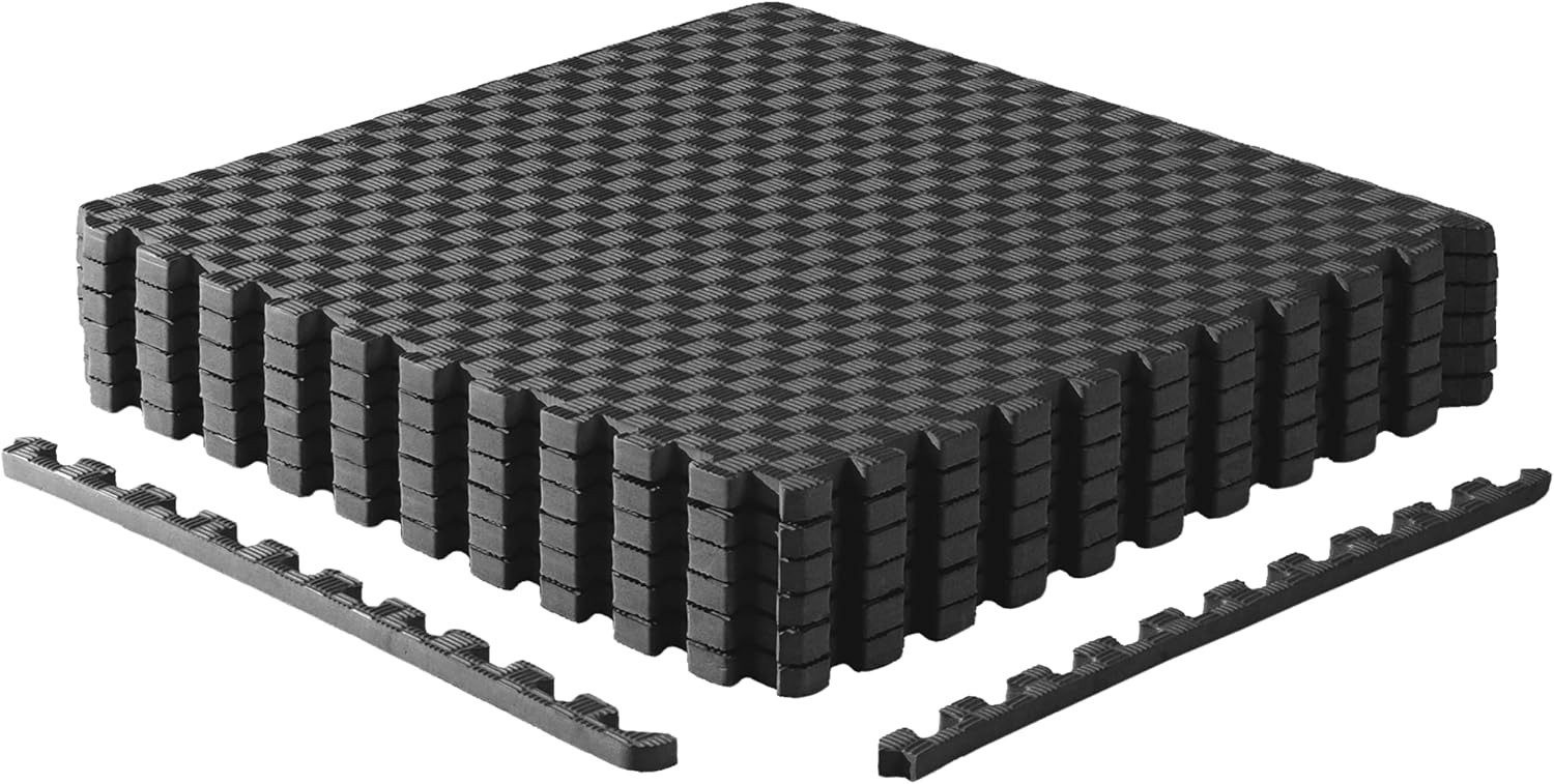 Interlocking Exercise Puzzle Mats 24x24 Inch 3/4 Inch Thick Multiple Colors
