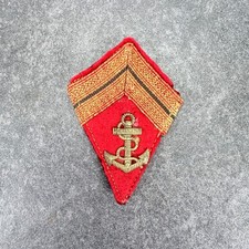 1940s Red Felt Naval Anchor Rank Insignia Patch