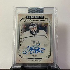 2018-19 Clear Cut CAL PETERSEN Embedded Endoresements Rookies 68/99 LA Kings