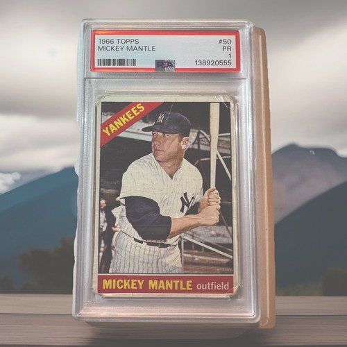 Topps 1966 Mickey Mantle #50 New York Yankees PSA 1 Graded Base Card