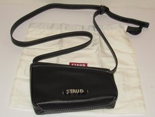 Staud Black Wedge Acute Bag Handbag Asymmetric Crossbody Leather Clutch NWOT