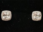 Kay Jewelers Sterling Silver White Lab Created “Cushion Cut” Sapphire Earrings — photo 3