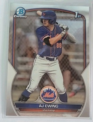 AJ Ewing 1st 2023 Bowman Draft Chrome Prospect Card #BDC-152 New York Mets
