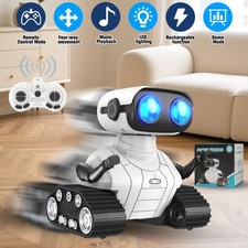 Kids Remote Control Robot Toy with LED eyes, Moves  Music Flexible Head  Arms