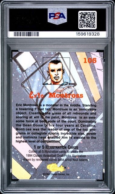 1994 CLASSIC #105 ERIC MONTROSS GOLD PSA NM/MT 8 159619328 view 2