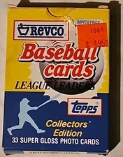 1988 Topps REVCO Complete 33 Card LEAGUE LEADERS Super Gloss BASEBALL Set