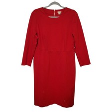 J. Crew Red Ponte Knit Sheath Dress Size 12