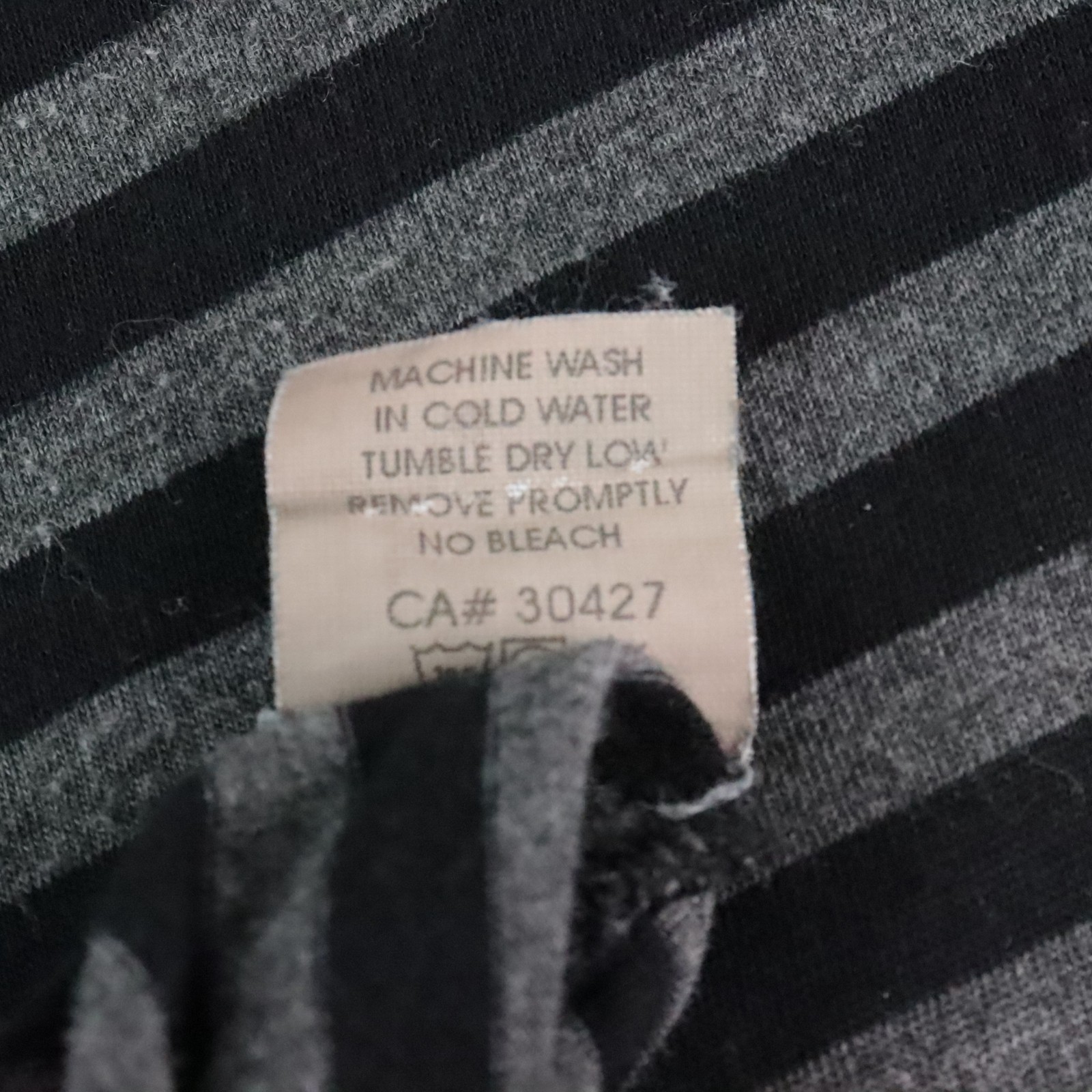 Ella Moss Women's L Gray Black Striped Semi-Sheer Long Sleeve Emo Skater Dress