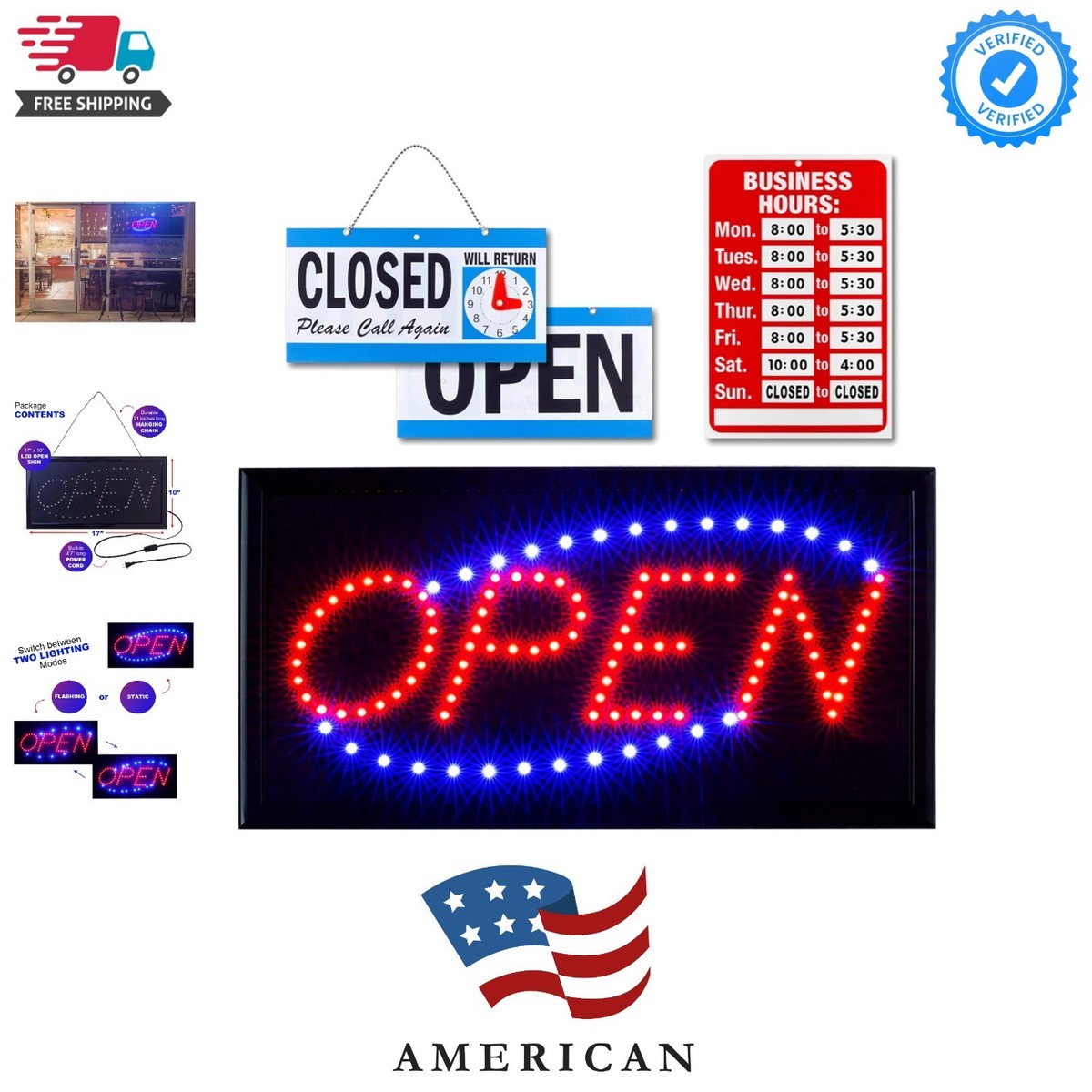 Flashing Open Sign For Business