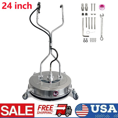 #ad 24quot; Pressure Washer Surface Cleaner w 4 Wheels 4900 PSI Dual Handle Cleaner $168.99