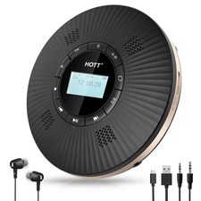 HOTT C228 Portable CD Player with Bluetooth 5.3 4 Speaker Stereo Black