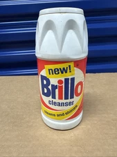 Vintage BRILLO Cleanser FULL Bottle Cleaner-New Old Stock-10 oz-Prop-Display