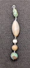 Mixed Earthy Boho Gemstone Beaded Keychain, Bag Tote Charm, Car Visor Accessorie