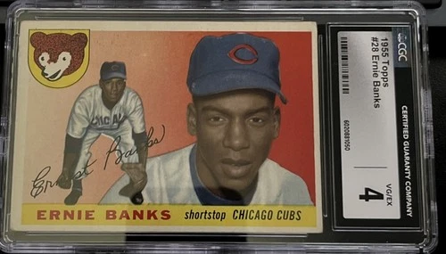 1955 Topps #28 Ernie Banks CGC 4 VG/EX Chicago Cubs HOF Baseball Card 🔥