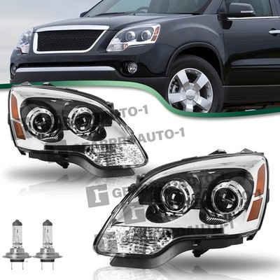 For GMC Acadia 2007-2012 Projector Headlights Headlamps W/bulbs Left+Right Clear