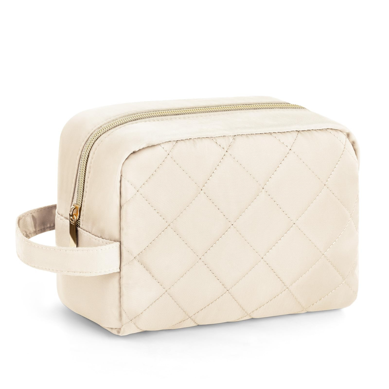 Travel Makeup Bag with Zipper – Large Fabric Cosmetic Organizer-image