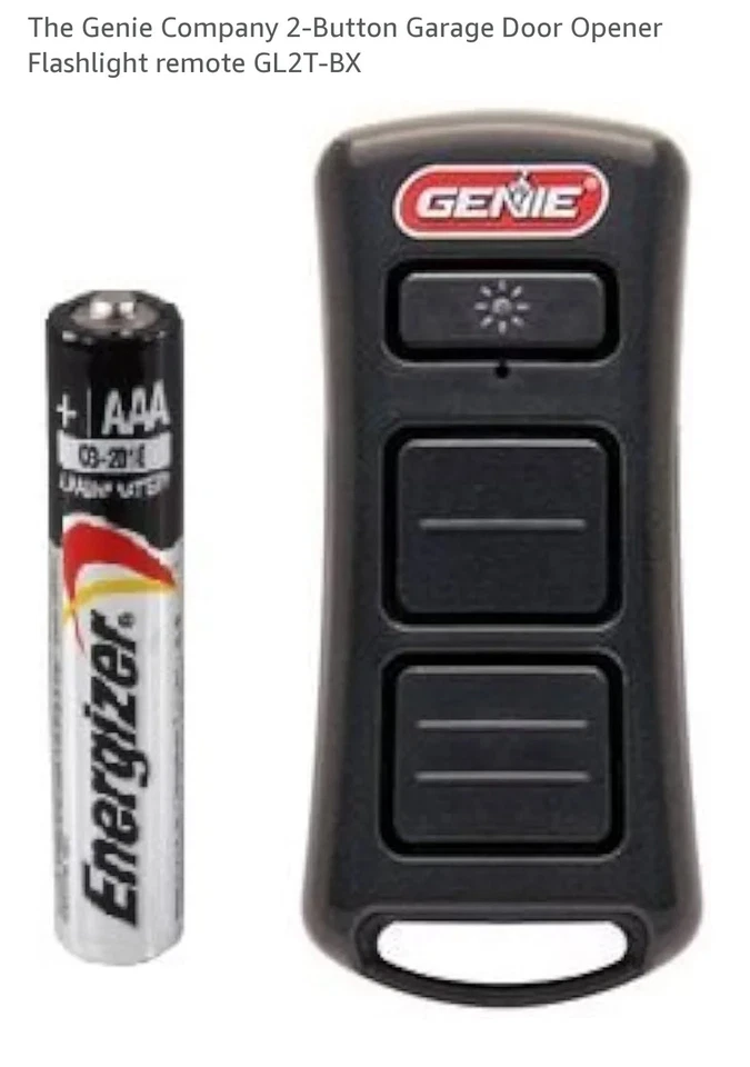 Mando a distancia Genie de 2 botones con linterna LED y cordón abridor de puerta de garaje GL2T-BX Foto 2 de 4