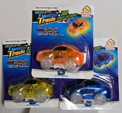 Twister Trax Light-up LED 360 Sport Car Series Set Of 3 Cars NEW SEALED Packs