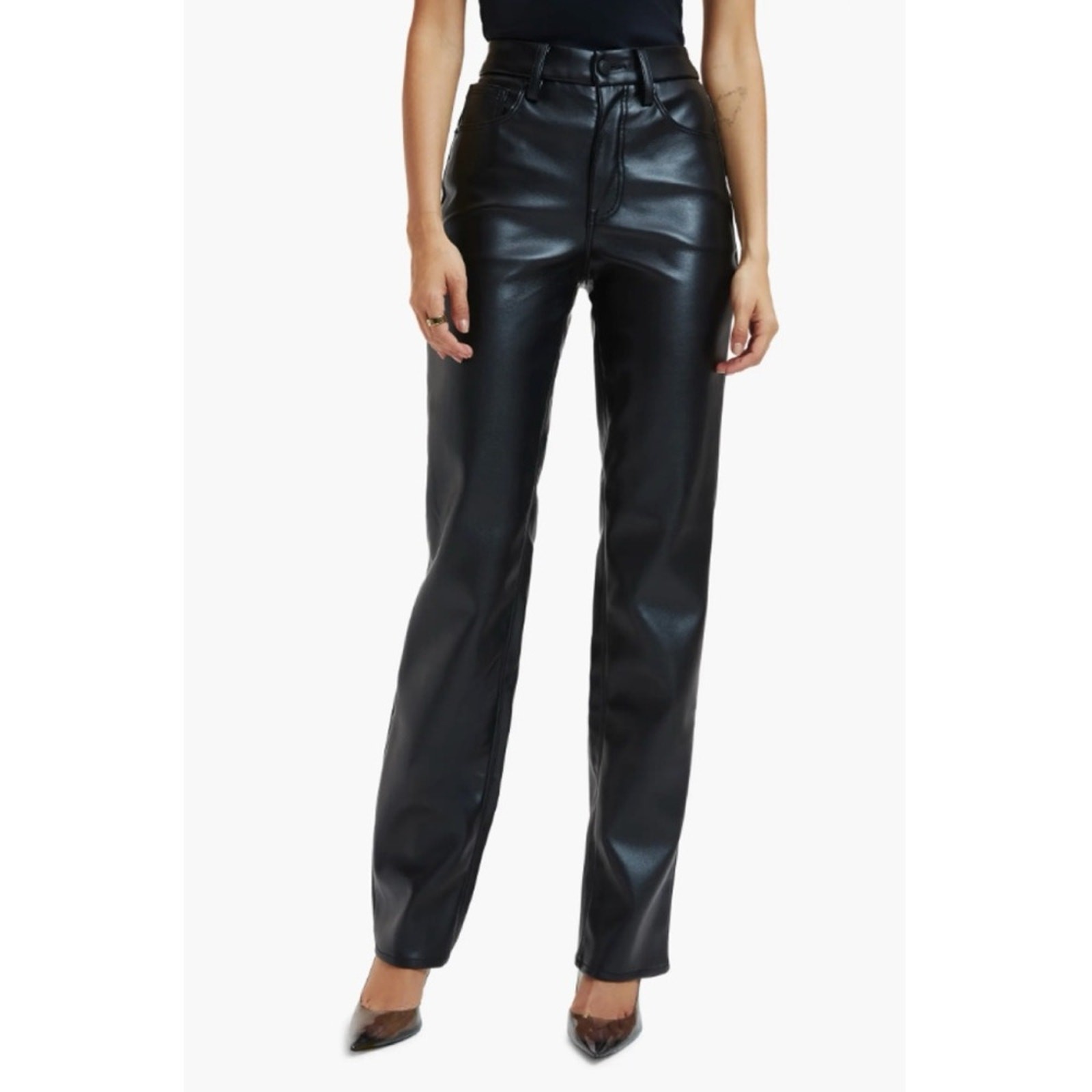 Good American Better Than Leather Faux Leather Good Icon Pants Womens Size 10