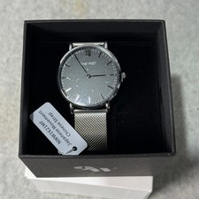 Nine West Asher Silver Mesh Bracelet Watch Quartz Analog Women NW1621M