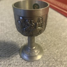 VINTAGE GERMAN PEWTER GOBLET CUP 95% GRENNINGLOH