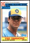 Ted Simmons 1984 Topps Ralston Purina #3 Brewers MLB READ FREE SHIP AutographDen