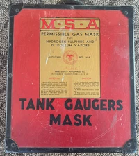 Vintage MSA  Indust. gas Mask WITH Original Box Mine Safety Appliances No. 1416