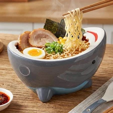 40 oz Large Shark Ramen Bowl Dish for Home Decor, Decorative Key Bowls for Entry